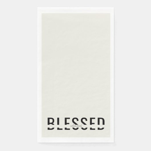 Personalisierter Name Schwarz/Beige Gesegneter Url Serviette (Vorderseite)