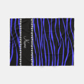 Personalisierter Name schwarz-blaue Zebrastreifen Fleecedecke (Vorderseite (Horizontal))
