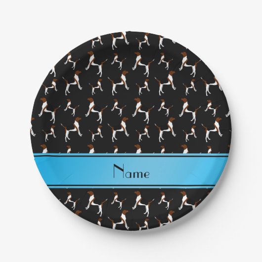 Personalisierter Name schwarz Englisch Foxhounds Pappteller (Vorderseite)