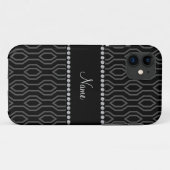 Personalisierter Name schwarz geometrisches Diaman Case-Mate iPhone Hülle (Rückseite (Horizontal))