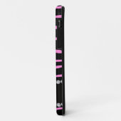 Personalisierter Name schwarz hellrosa Zebrastreif Case-Mate iPhone Hülle (Hinten/Links)