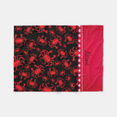 Personalisierter Name Schwarz-Krebsmuster Fleecedecke (Vorderseite (Horizontal))