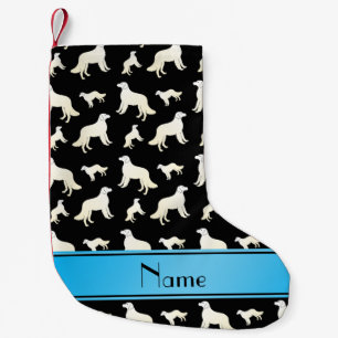 Personalisierter Name schwarz Kuvasz Hunde Kleiner Weihnachtsstrumpf