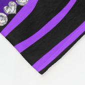 Personalisierter Name Schwarz lila Zebrastreifen Fleecedecke (Ecke)