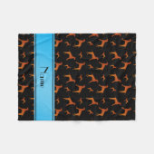 Personalisierter Name schwarz Rhodesian ridgeback  Fleecedecke (Vorderseite (Horizontal))