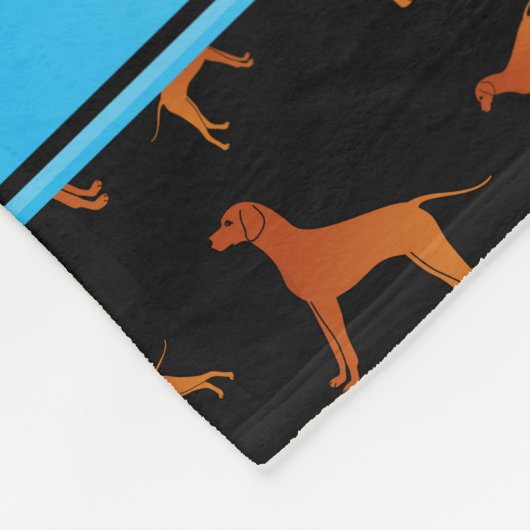 Personalisierter Name schwarz Rhodesian ridgeback Fleecedecke (Ecke)