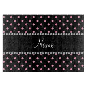 Personalisierter Name Schwarz-Rosa-Diamanten Schneidebrett