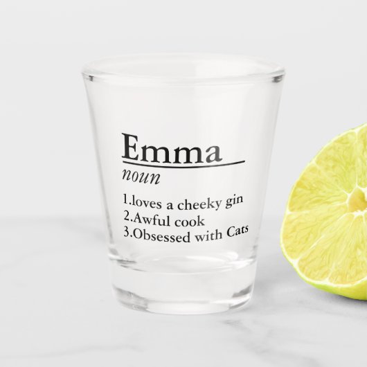 Personalisierter Name - Schwarz Schnapsglas (Vorderseite)