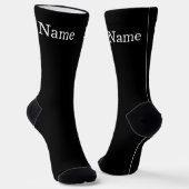 Personalisierter Name Schwarz Socken (Gewinkelt)
