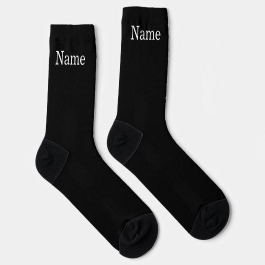 Personalisierter Name Schwarz Socken (Rechts)