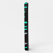 Personalisierter Name Schwarz-Türkis-Zebrastreifen Case-Mate iPhone Hülle (Hinten/Links)