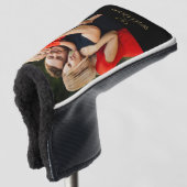 Personalisierter Name Schwarz und Gold Foto Golf Headcover (3/4 Vorderseite)