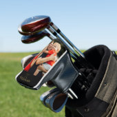 Personalisierter Name Schwarz und Gold Foto Golf Headcover (In Situ)