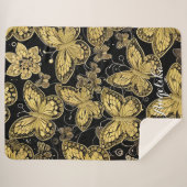 Personalisierter Name Schwarz und Goldbarren Sherpadecke (Vorderseite (Horizontal))