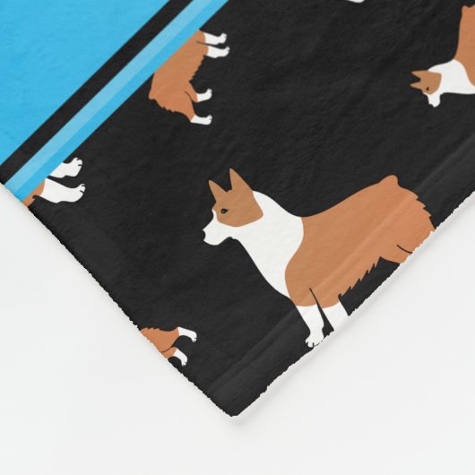 Personalisierter Name Schwarz Walisischer Korgi Pe Fleecedecke (Ecke)