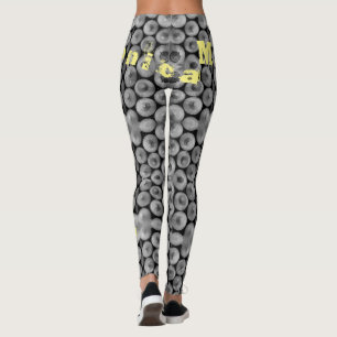 Personalisierter Name Schwarz-Weiß-Bleistift-Leggi Leggings