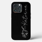 Personalisierter Name Schwarz/Weiß Case-Mate iPhone Hülle (Rückseite)