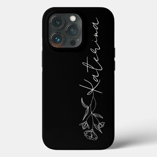 Personalisierter Name Schwarz/Weiß Case-Mate iPhone Hülle (Rückseite)