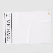 Personalisierter Name Schwarz/Weiß Golfhandtuch (Horizontal)