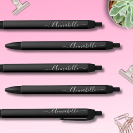Personalisierter Name Schwarz/Weiß Kugelschreiber