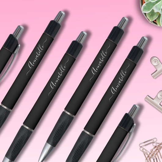 Personalisierter Name Schwarz/Weiß Kugelschreiber