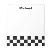 Personalisierter Name Schwarz/Weiß Notizblock (Vorderseite)