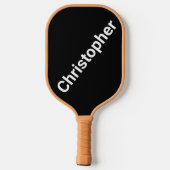 Personalisierter Name Schwarz/Weiß Pickleball Schläger (Rückseite)