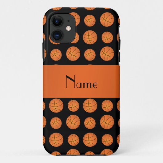 Personalisierter Name schwarze Basketball Case-Mate iPhone Hülle (Rückseite)