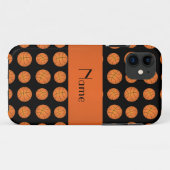Personalisierter Name schwarze Basketball Case-Mate iPhone Hülle (Rückseite (Horizontal))