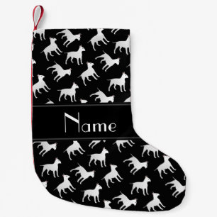 Personalisierter Name Schwarze Bullen Terrihunde Kleiner Weihnachtsstrumpf