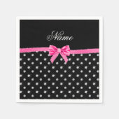 Personalisierter Name schwarze Diamanten rosa Bug Serviette (Vorderseite)