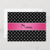 Personalisierter Name schwarze Diamanten rosa Stre Postkarte (Vorne/Hinten)