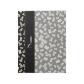 Personalisierter Name schwarze Domino Notizblock (Rotiert)