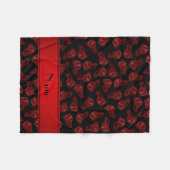 Personalisierter Name schwarze Feuerhelme Fleecedecke (Vorderseite (Horizontal))