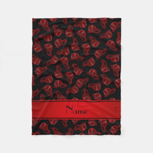 Personalisierter Name schwarze Feuerhelme Fleecedecke (Vorderseite)