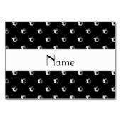 Personalisierter Name schwarze Fußballbälle Tischnummer (Rückseite)