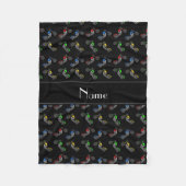 Personalisierter Name schwarze Motorräder Fleecedecke (Vorderseite)