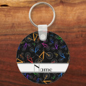 Personalisierter Name Schwarze Mountainbikes Schlüsselanhänger (Vorderseite)