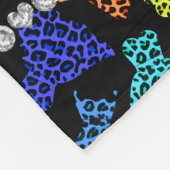 Personalisierter Name Schwarze Regenbogenleoparden Fleecedecke (Ecke)