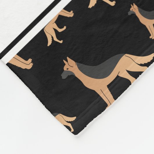 Personalisierter Name Schwarze Schäferhunde Fleecedecke (Ecke)
