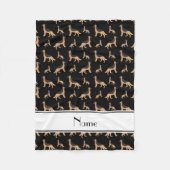 Personalisierter Name Schwarze Schäferhunde Fleecedecke (Vorderseite)