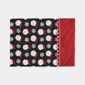 Personalisierter Name schwarze Volleyballs Weihnac Fleecedecke (Vorderseite (Horizontal))