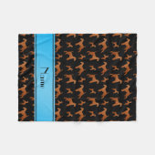 Personalisierter Name Schwarze Wildhunde Fleecedecke (Vorderseite (Horizontal))