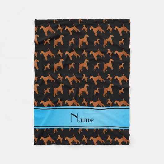 Personalisierter Name Schwarze Wildhunde Fleecedecke (Vorderseite)