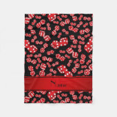 Personalisierter Name Schwarze Würfel Fleecedecke (Vorderseite)