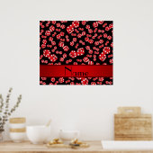 Personalisierter Name Schwarze Würfel Poster (Küche)
