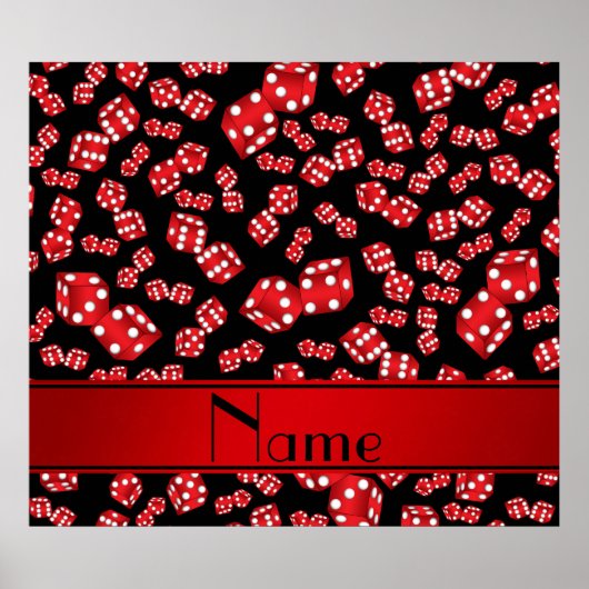 Personalisierter Name Schwarze Würfel Poster (Vorne)