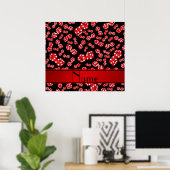 Personalisierter Name Schwarze Würfel Poster (Heimbüro)