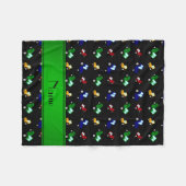 Personalisierter Name schwarze Zugmaschinen Fleecedecke (Vorderseite (Horizontal))