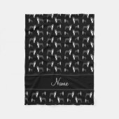 Personalisierter Name schwarzer Boston Terrier Fleecedecke (Vorderseite)